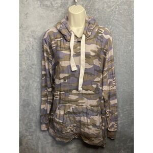 ZENANA Camouflage Print Cowl Neck Hoodie Sweatshirt Women's 1X